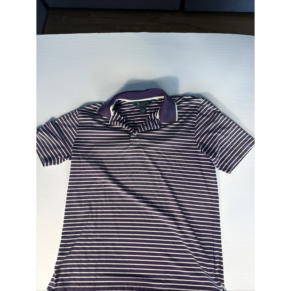 Brooks Brothers St Andrews Links Golf Polo Large White Purple Preppy